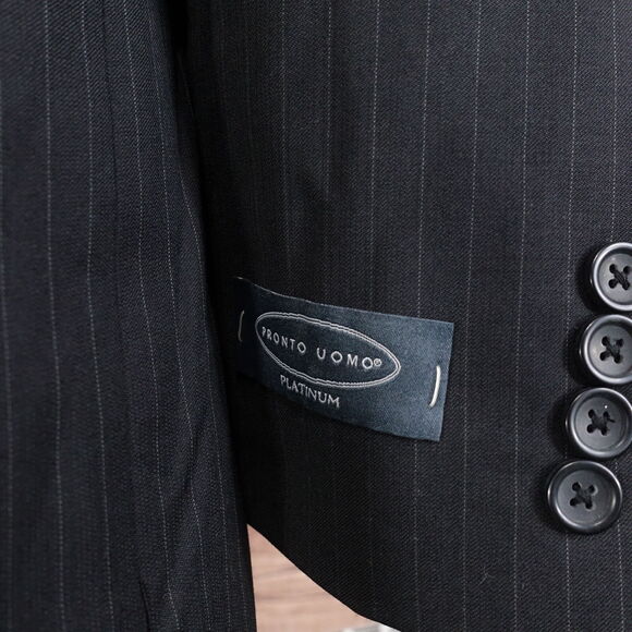 NWT PRONTO UOMO PLATINUM STRIPED SUIT JACKET MENS SIZE 44 X-LONG NEW! WOOL - Picture 4 of 8